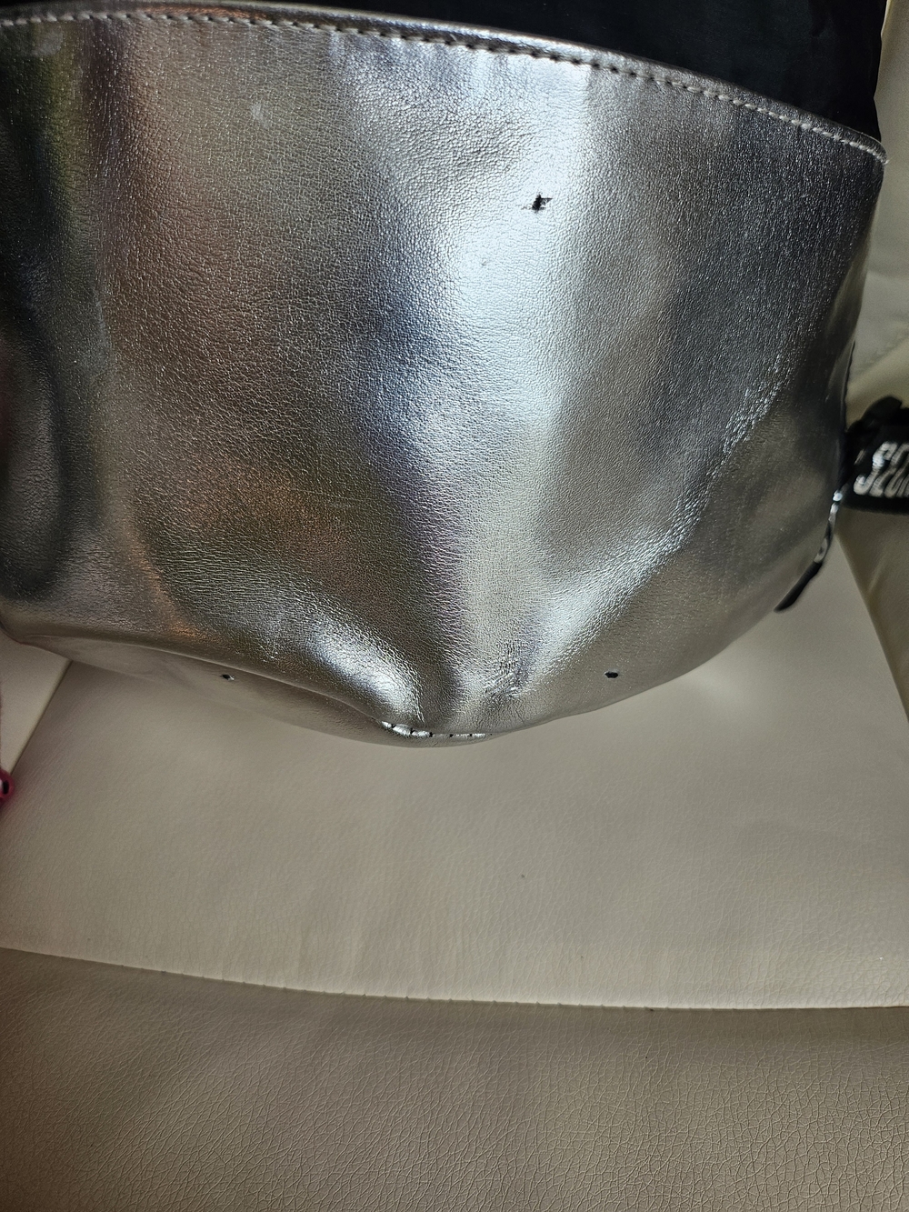 Victoria's Secret Black & Silver Drawstring Backpack - Picture 5 of 8
